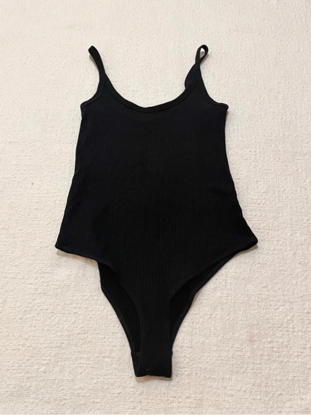 Reformation Jeans black ribbed tank bodysuit xs